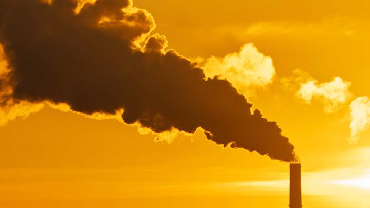 A factory chimney polluting the air.